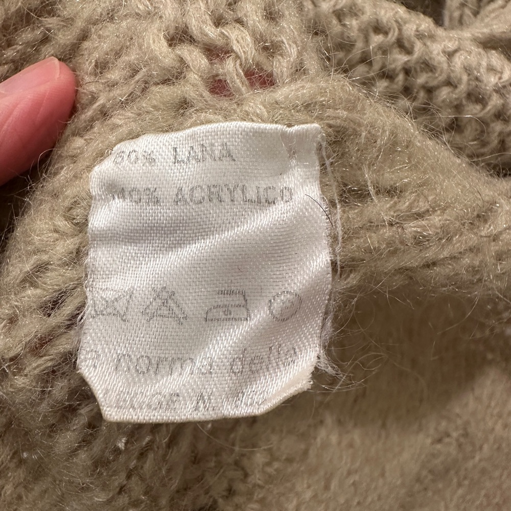 Max Mara Tan Chunky Knit Button Front Cardigan Sweater - Picture 7 of 8